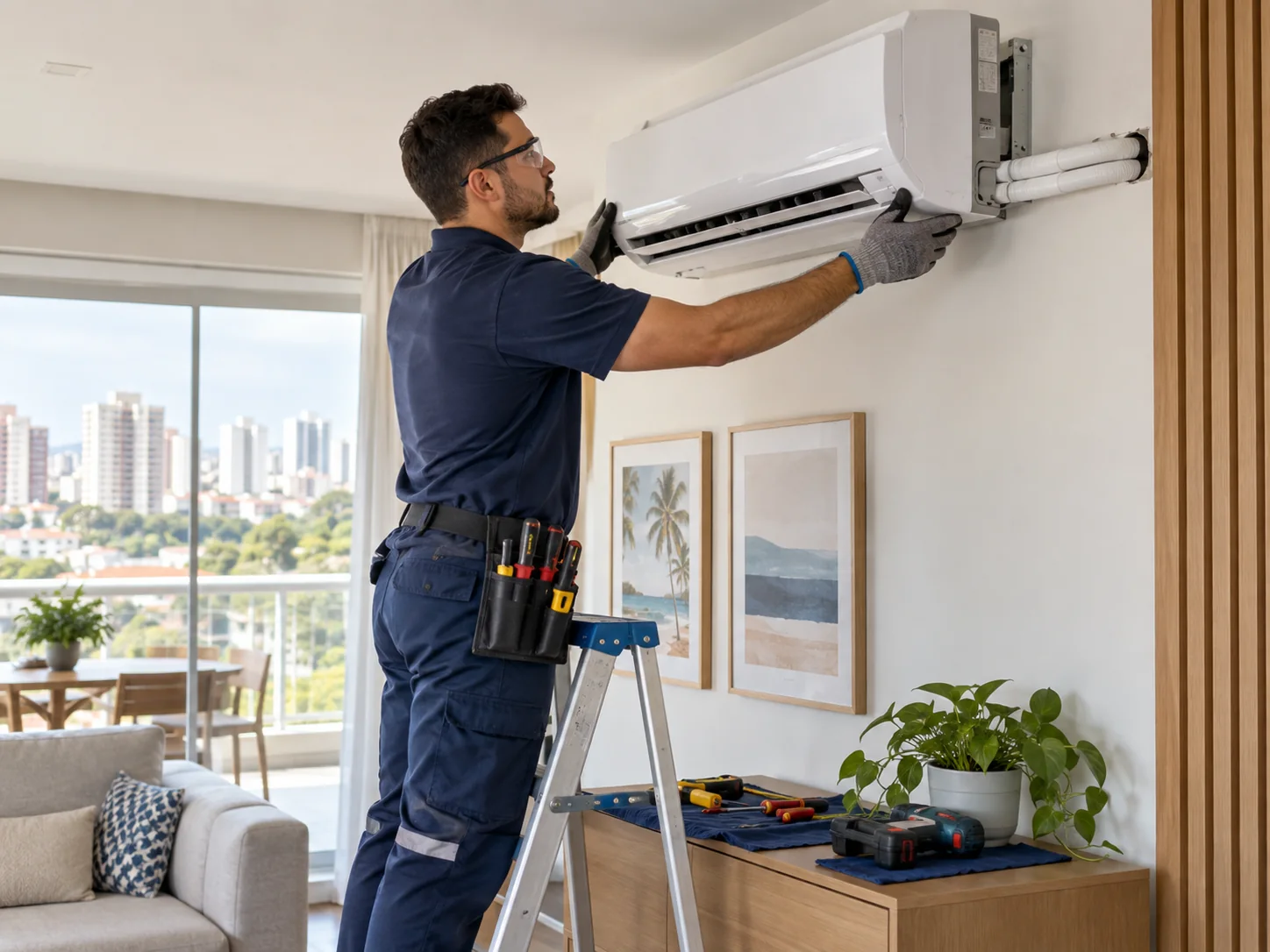 Instalação profissional de ar-condicionado split